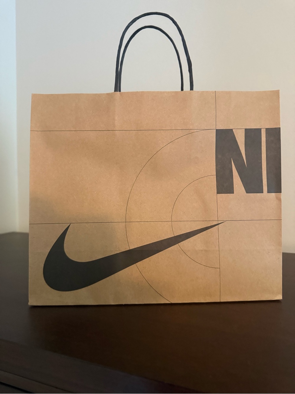 Nike Brown Shopper Bag with Black Swoosh